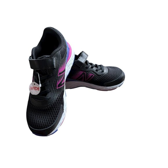 NWOT New Balance 680 V6 Girls 1 Wide Preschool Running Shoe Black Magenta - Picture 5 of 8